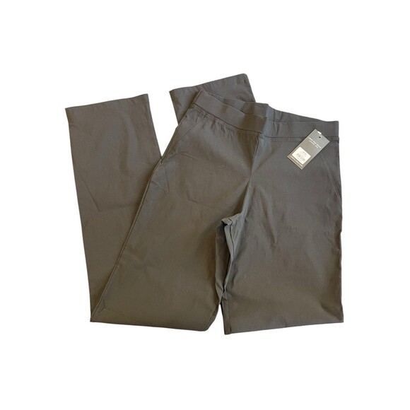 Long Tall Sally Trouser Pants Size  8 Black Stretch Straight Pull On Full Length - Picture 1 of 12